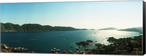Framed Mediterranean Sea viewed from the Byzantine Castle, Kekova, Lycia, Antalya Province, Turkey Print