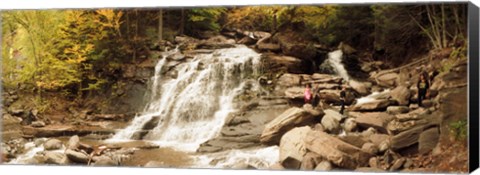 Framed Tourists at Kaaterskill Falls, Catskill Mountains, New York State, USA Print