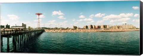 Framed People on the beach, Coney Island, Brooklyn, Manhattan, New York City, New York State, USA Print