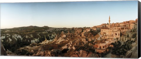 Framed High angle view of buildings in a village, Cappadocia, Central Anatolia Region, Turkey Print