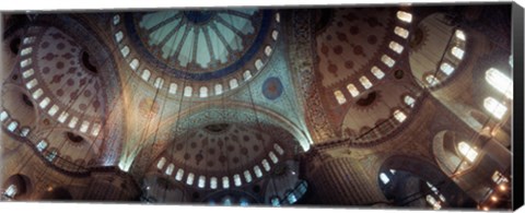 Framed Panoramic Images of a Blue Mosque, Istanbul, Turkey Print