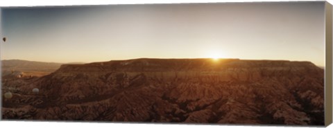 Framed Cappadocia landscape at sunrise, Cappadocia, Central Anatolia Region, Turkey Print