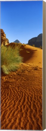 Framed Sand dunes in a desert, Jordan (vertical) Print