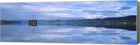 Framed Disused oil rig in the Cromarty Firth, Inverness, Inverness-Shire, Scotland Print