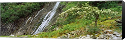 Framed High angle view of the Aber Falls, Abergwyngregyn, Gwynedd, Wales Print