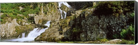 Framed Waterfall at Pen-Y-Pass, Snowdonia, Gwynedd, Wales Print