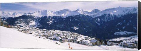 Framed Ski resort with mountain range in the background, Fiss, Tirol, Austria Print