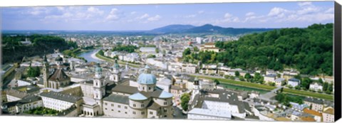 Framed Buildings in a city, view from Hohensalzburg Castle, Salzburg, Austria Print