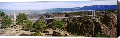 Framed Suspension Bridge Across Royal Gorge Print