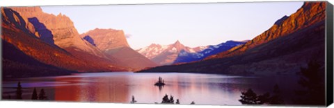 Framed St. Mary Lake at US Glacier National Park, Montana, USA Print