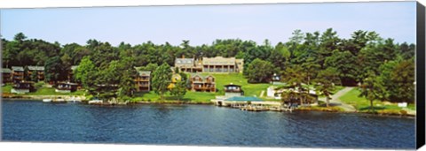 Framed Buildings along Lake George, New York State, USA Print