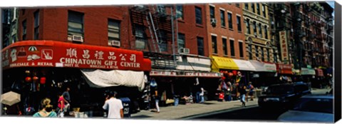 Framed People in a street, Mott Street, Chinatown, Manhattan, New York City, New York State, USA Print