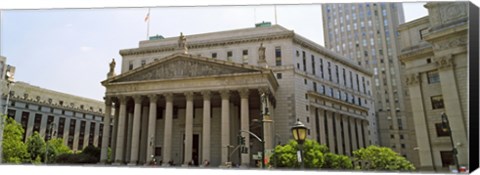 Framed Facade of a government building, US Federal Court, New York City, New York State, USA Print