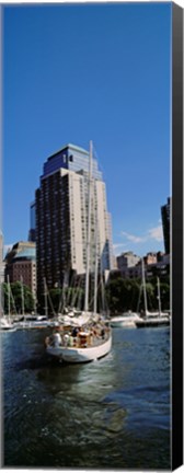 Framed Boats at North Cove Yacht Harbor, New York City (vertical) Print