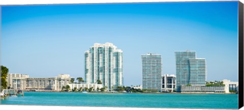 Framed Modern buildings at the waterfront, Miami, Florida, USA 2013 Print