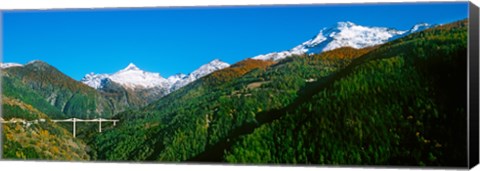 Framed Bridge at Simplon Pass road in autumn, Valais Canton, Switzerland Print