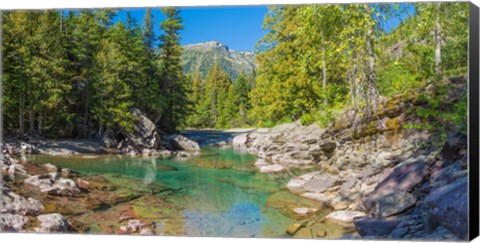 Framed McDonald Creek along Going-to-the-Sun Road at US Glacier National Park, Montana, USA Print