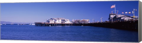 Framed Harbor and Stearns Wharf, Santa Barbara, California Print