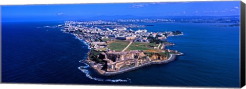 Framed Aerial view of the Morro Castle, San Juan, Puerto Rico Print