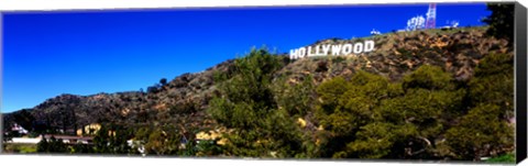 Framed Low angle view of Hollywood Sign, Hollywood Hills, Hollywood, Los Angeles, California, USA Print