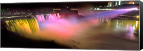 Framed Niagara Falls at night, Niagara River, Niagara County, New York State Print