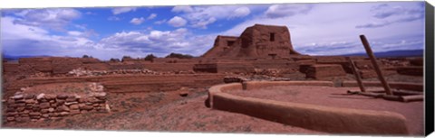 Framed Pecos Pueblo mission church ruins, Pecos National Historical Park, New Mexico, USA Print