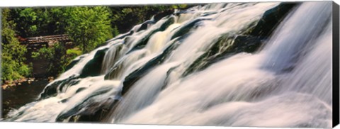 Framed Waterfall in a forest, Bond Falls, Upper Peninsula, Michigan, USA Print