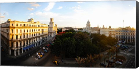 Framed Buildings in a city, Parque Central, Old Havana, Havana, Cuba Print