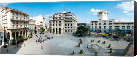 Framed Town Square, Plaza De San Francisco, Old Havana, Havana, Cuba Print