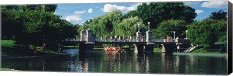 Framed Swan boat in the pond at Boston Public Garden, Boston, Massachusetts, USA Print