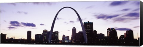 Framed Gateway Arch with city skyline, St. Louis, Missouri Print