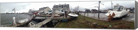 Framed Aftermath of Hurricane Sandy, Island Park, Nassau County, New York State, USA Print