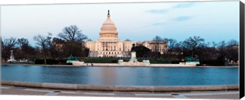 Framed Government building at dusk, Capitol Building, National Mall, Washington DC Print