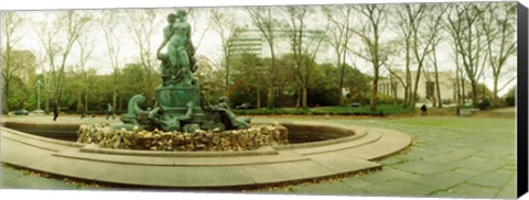 Framed Fountain in a park, Bailey Fountain, Grand Army Plaza, Brooklyn, New York City, New York State, USA Print