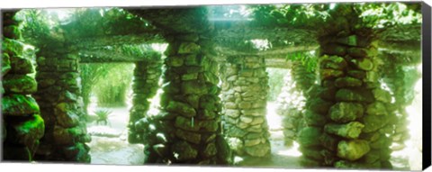 Framed Stone canopy in the botanical garden, Jardim Botanico, Zona Sul, Rio de Janeiro, Brazil Print