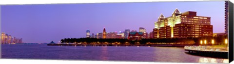 Framed Buildings at the waterfront, Hoboken, Hudson County, New Jersey, USA 2013 Print