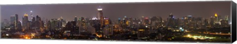 Framed High angle view of city at dusk, Bangkok, Thailand Print