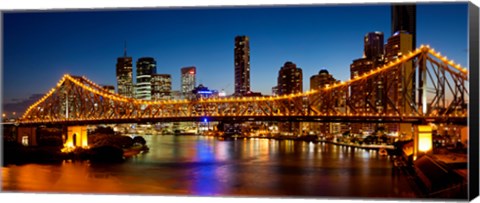 Framed Bridge across a river, Story Bridge, Brisbane River, Brisbane, Queensland, Australia Print