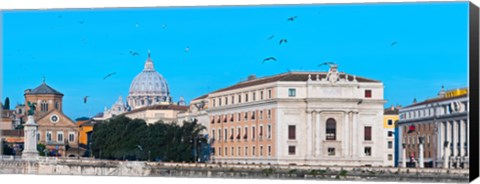 Framed St. Peter&#39;s Basilica in Vatican City, Ponte Sant Angelo, Rome, Lazio, Italy Print