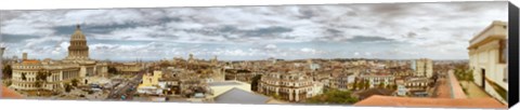 Framed Aerial view of a city, Havana, Cuba Print