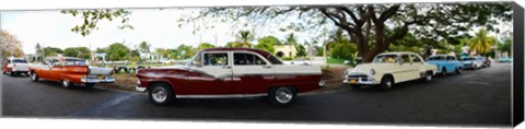 Framed Cars moving on the road, Havana, Cuba Print