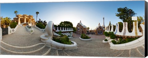 Framed Park Guell, Barcelona, Catalonia, Spain Print