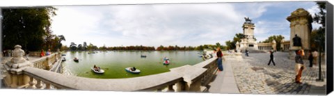 Framed Boats in a lake, Buen Retiro Park, Madrid, Spain Print