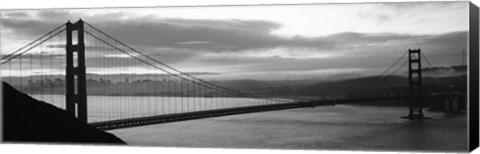 Framed Silhouette of Golden Gate Bridge, San Francisco, California Print