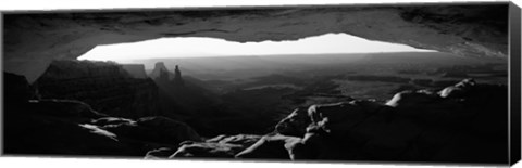 Framed Mesa arch at sunrise in black and white, Canyonlands National Park, Utah Print