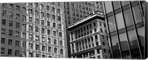 Framed Low angle view of office buildings, San Francisco, California Print