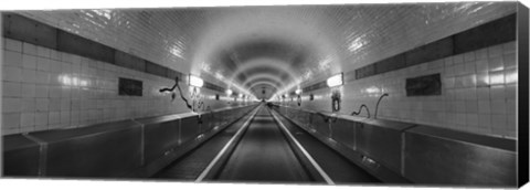 Framed Underground walkway, Old Elbe Tunnel, Hamburg, Germany Print