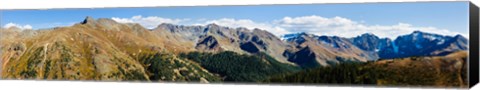 Framed Snowcapped mountain peaks, San Juan National Forest, Colorado, USA Print