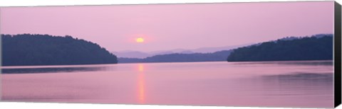 Framed Sunset over mountains, Lake Chatuge, Western North Carolina, North Carolina, USA Print