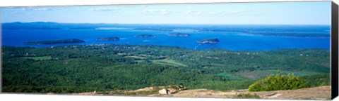 Framed High angle view of a bay, Frenchman Bay, Bar Harbor, Hancock County, Maine, USA Print